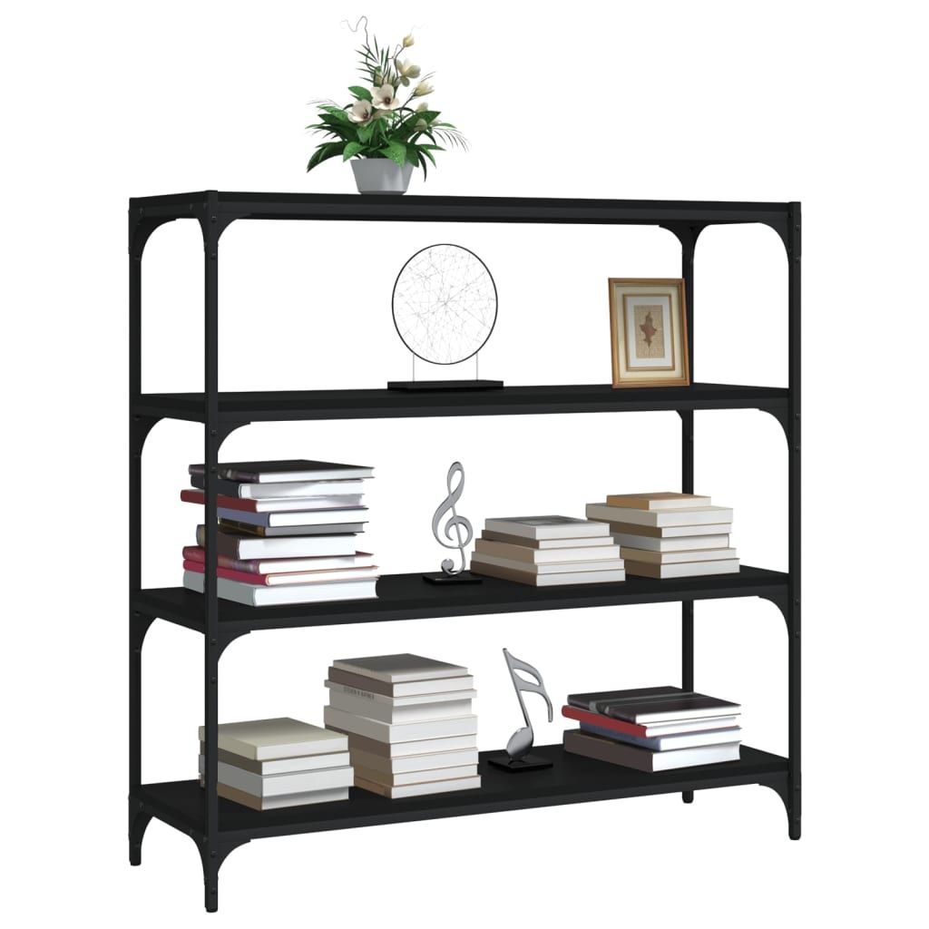 Book Cabinet Black 100x33x100 cm Engineered Wood and Steel