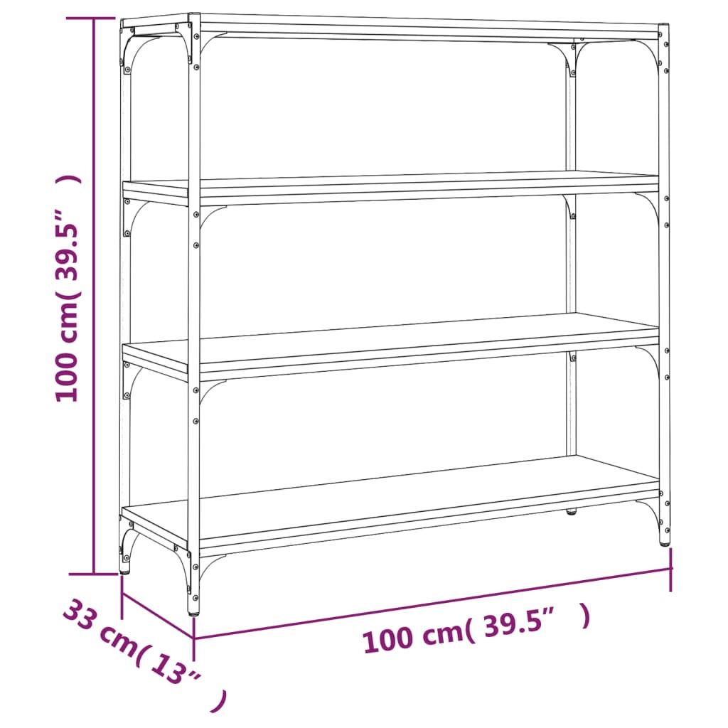 Book Cabinet Black 100x33x100 cm Engineered Wood and Steel