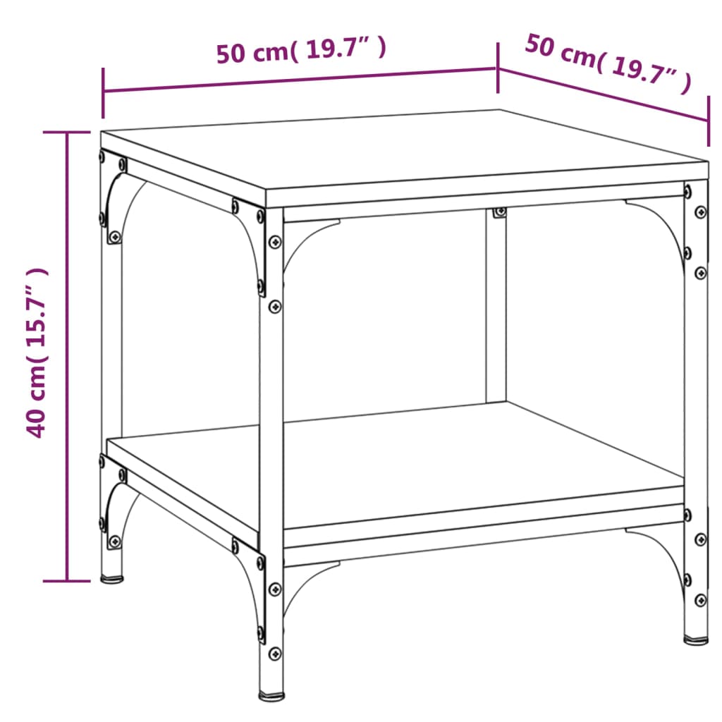 Coffee Table Sonoma Oak 50x50x40 cm Engineered Wood