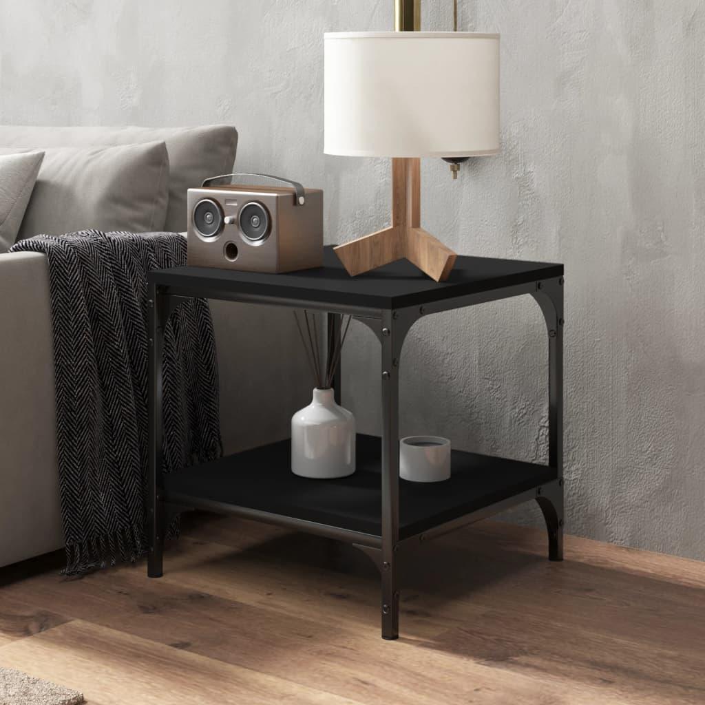 Side Table Black 40x40x40 cm Engineered Wood