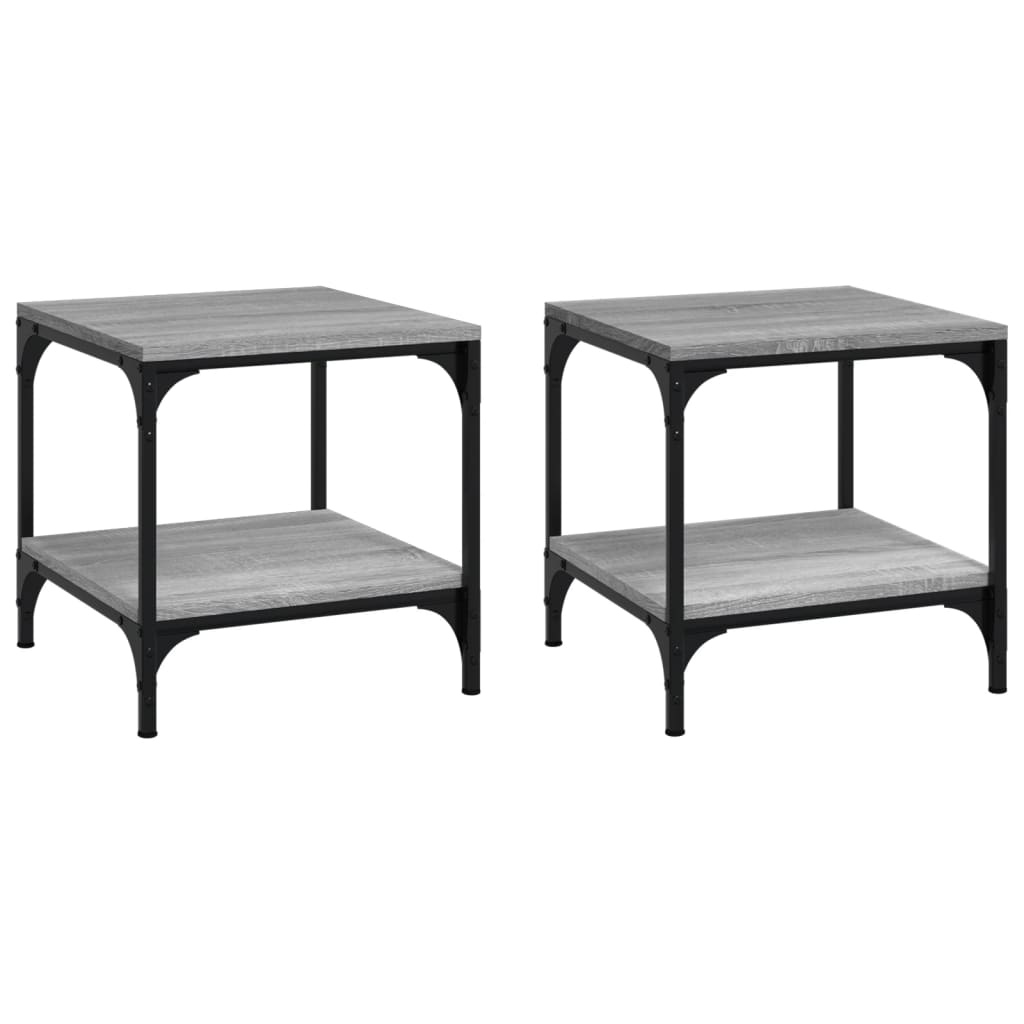 Side Tables 2 pcs Grey Sonoma 40x40x40 cm Engineered Wood