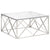 Coffee Table Silver Stainless Steel and Tempered Glass