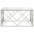 Coffee Table Silver Stainless Steel and Tempered Glass