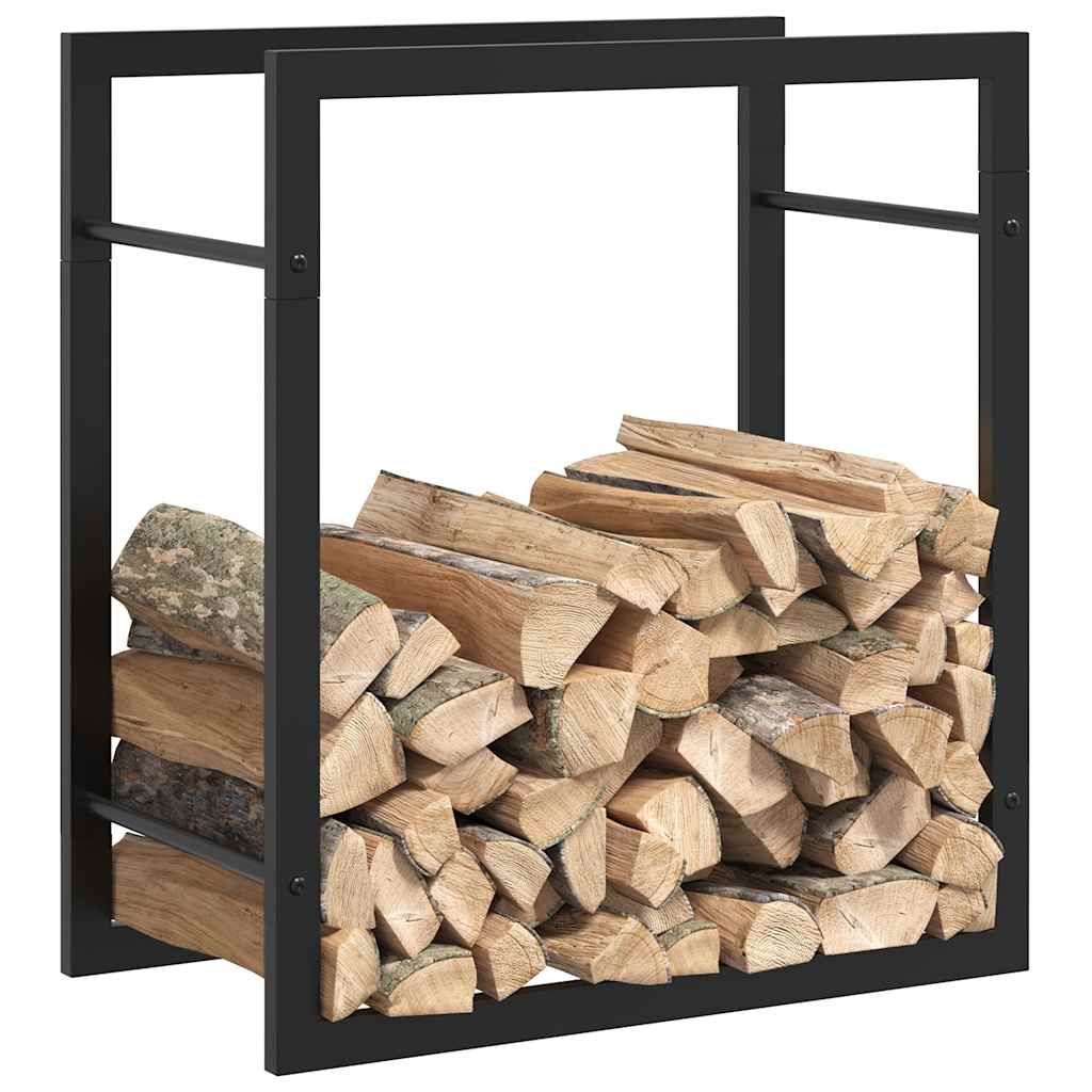 Firewood Rack Matt Black 50x28x56 cm Steel