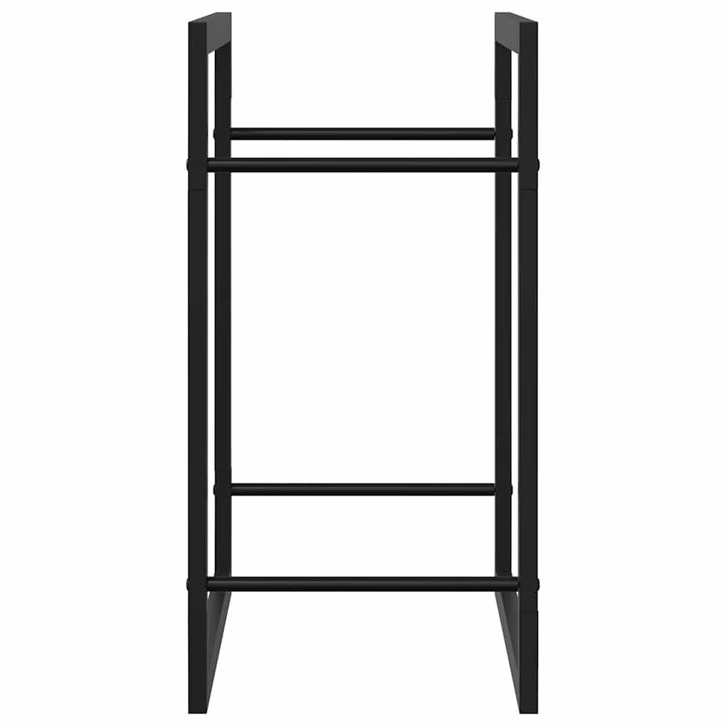Firewood Rack Matt Black 50x28x56 cm Steel