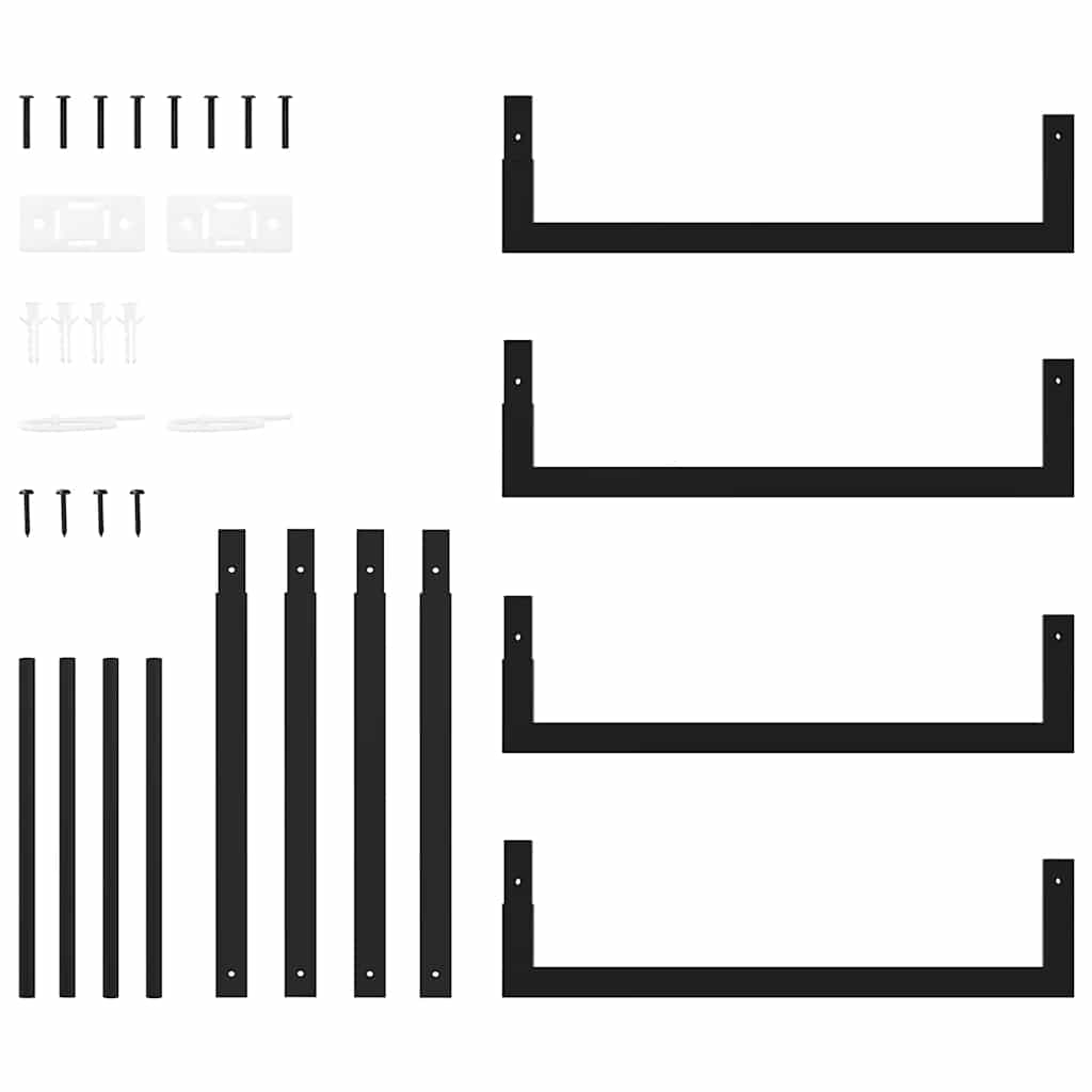 Firewood Rack Matt Black 50x28x56 cm Steel