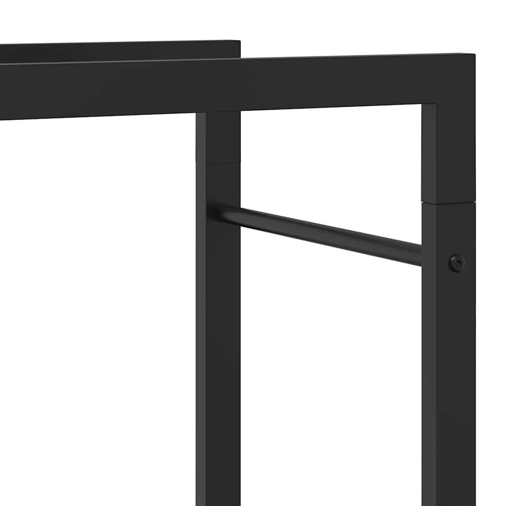 Firewood Rack Matt Black 50x28x56 cm Steel