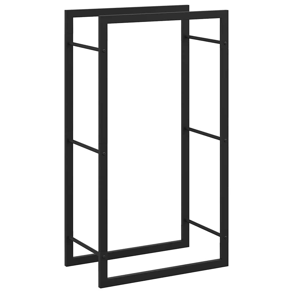 Firewood Rack Matt Black 50x28x94 cm Steel