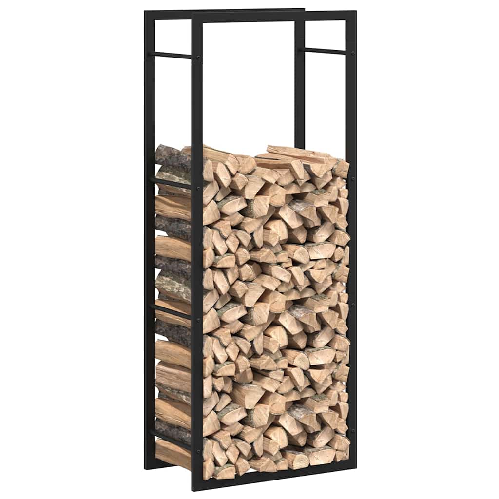 Firewood Rack Matt Black 50x28x132 cm Steel