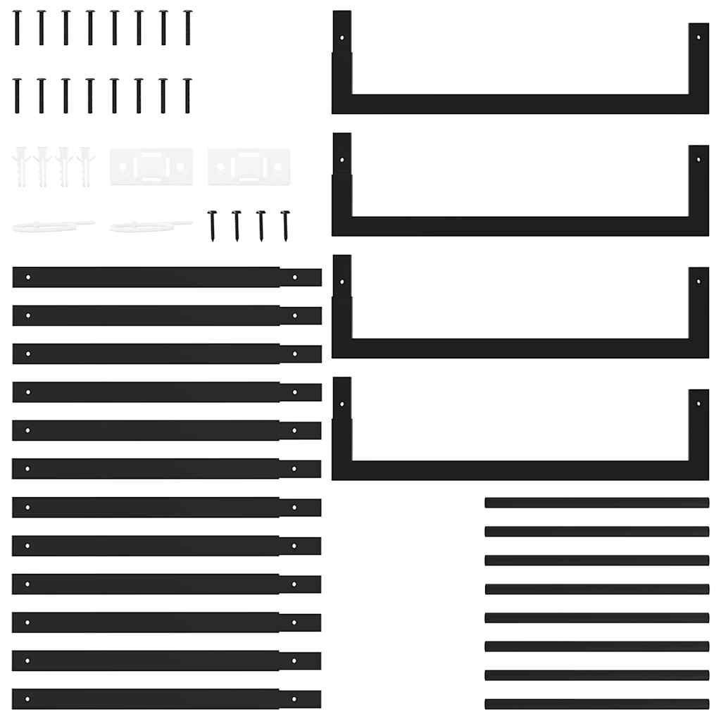 Firewood Rack Matt Black 50x28x132 cm Steel