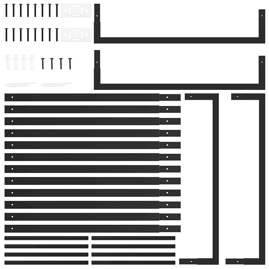 Firewood Rack Matt Black 80x28x222 cm Steel