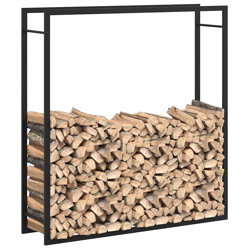 Firewood Rack Matt Black 110x28x116 cm Steel
