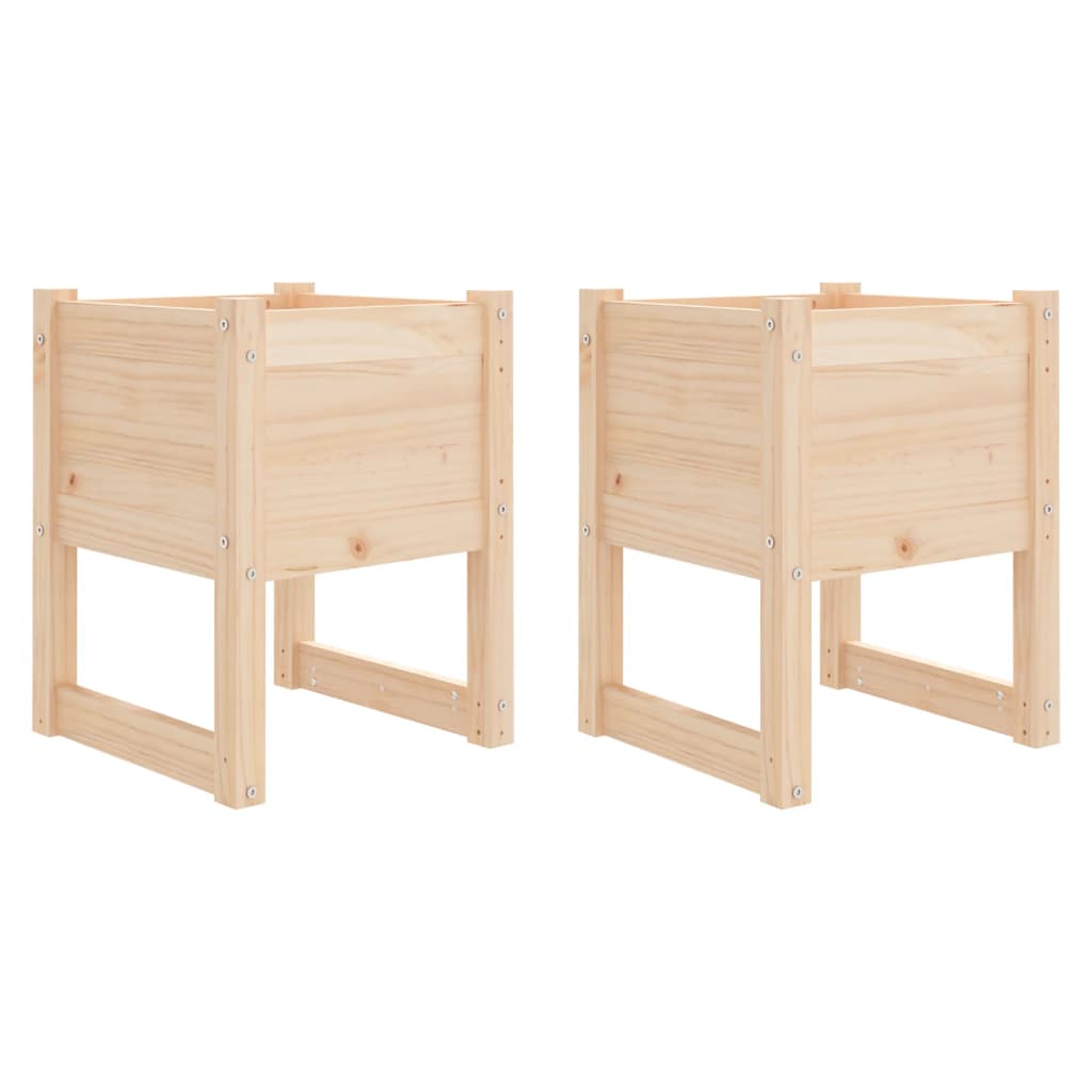 Planters 2 pcs 40x40x52.5 cm Solid Wood Pine