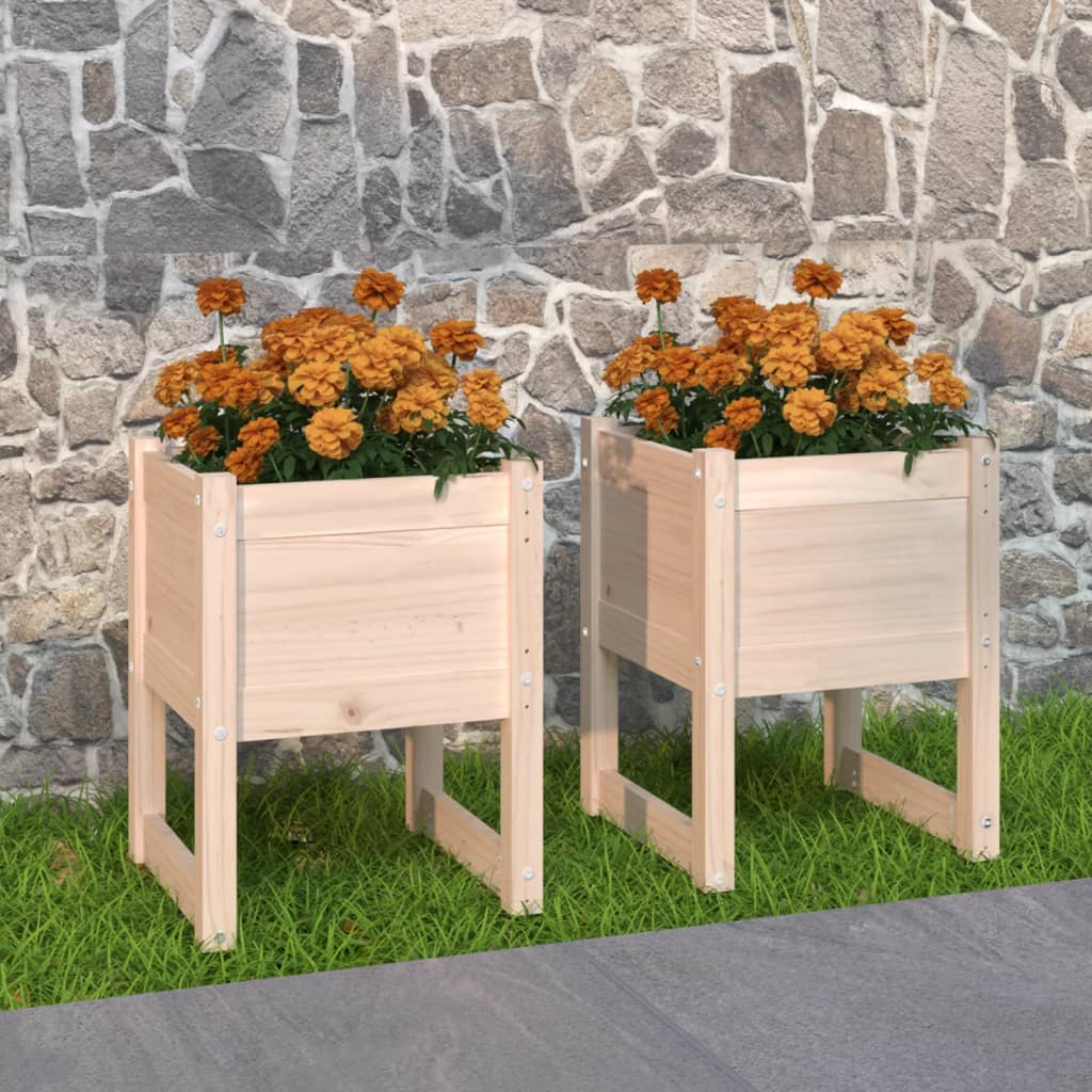 Planters 2 pcs 40x40x52.5 cm Solid Wood Pine