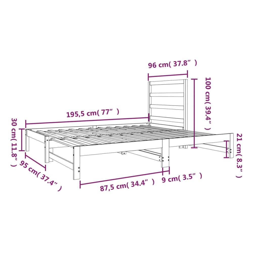 Pull-out Day Bed without Mattress 2x(90x190) cm