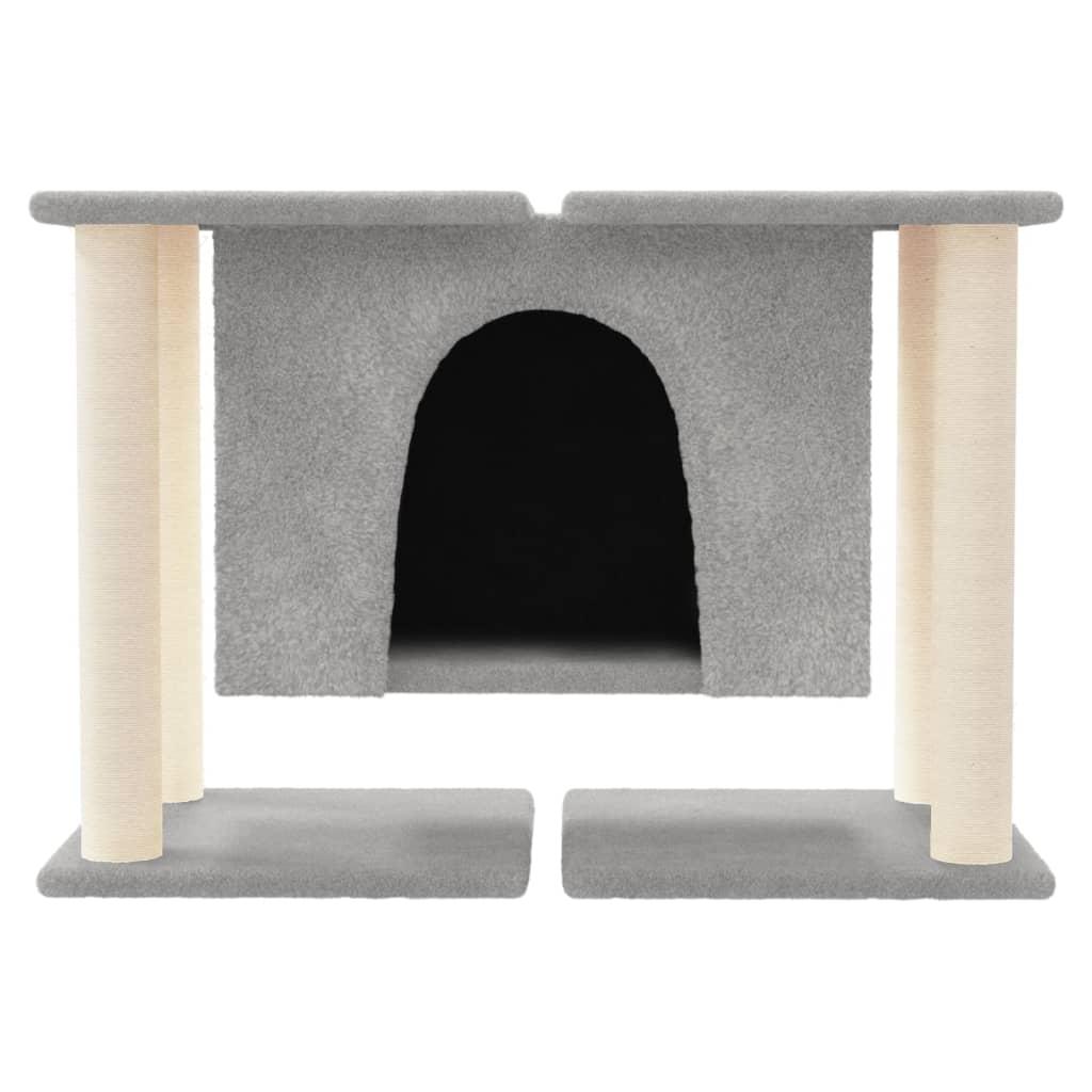 Cat Tree with Sisal Scratching Posts Light Grey 50 cm