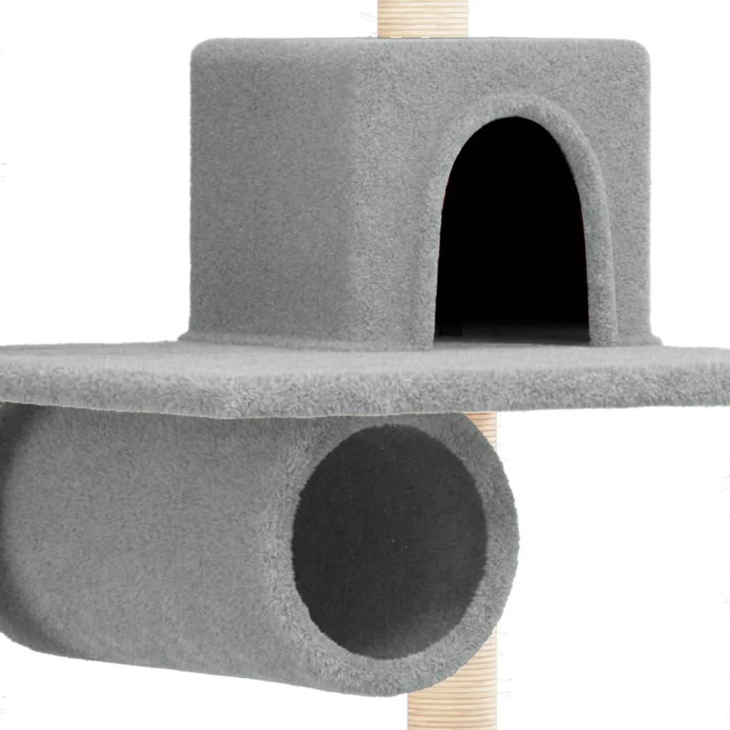 Cat Tree with Sisal Scratching Posts Light Grey 168 cm