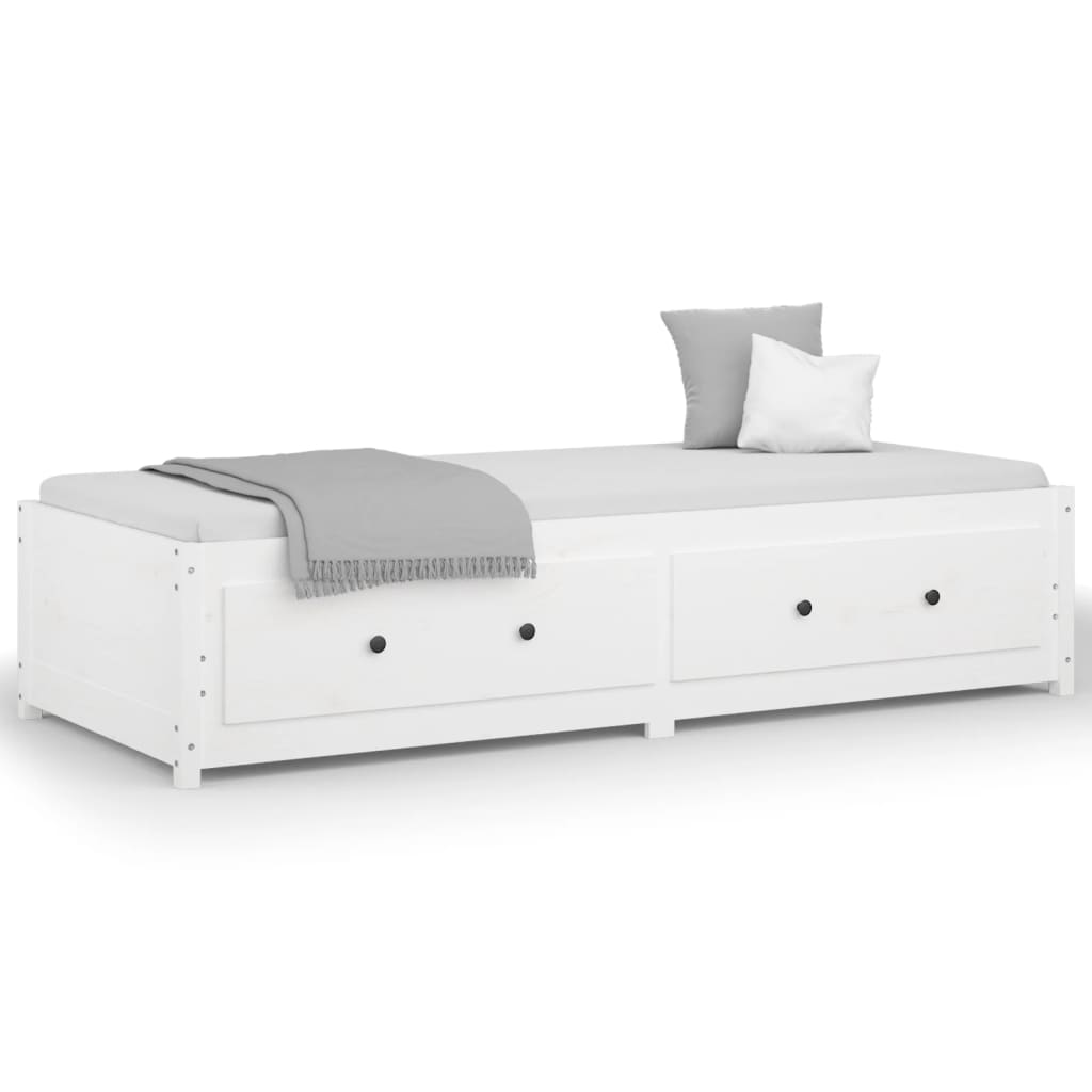 Day Bed without Mattress White 90x190 cm Solid Wood Pine