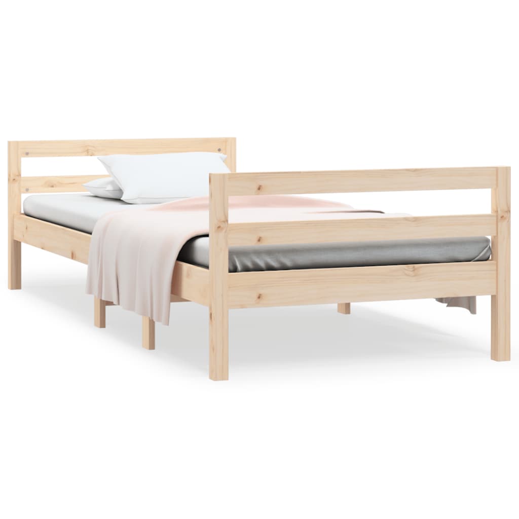 Bed Frame without Mattress 90x190 cm Solid Wood Pine