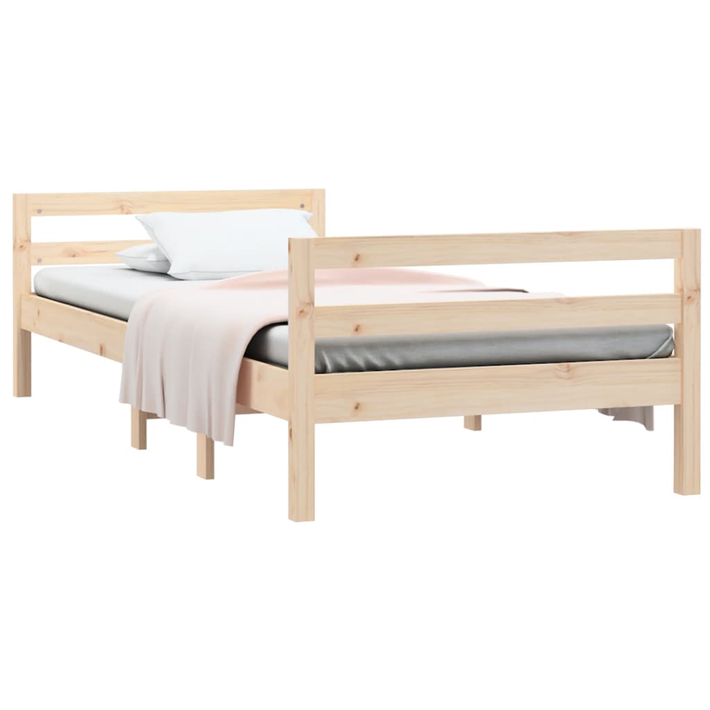 Bed Frame without Mattress 90x190 cm Solid Wood Pine