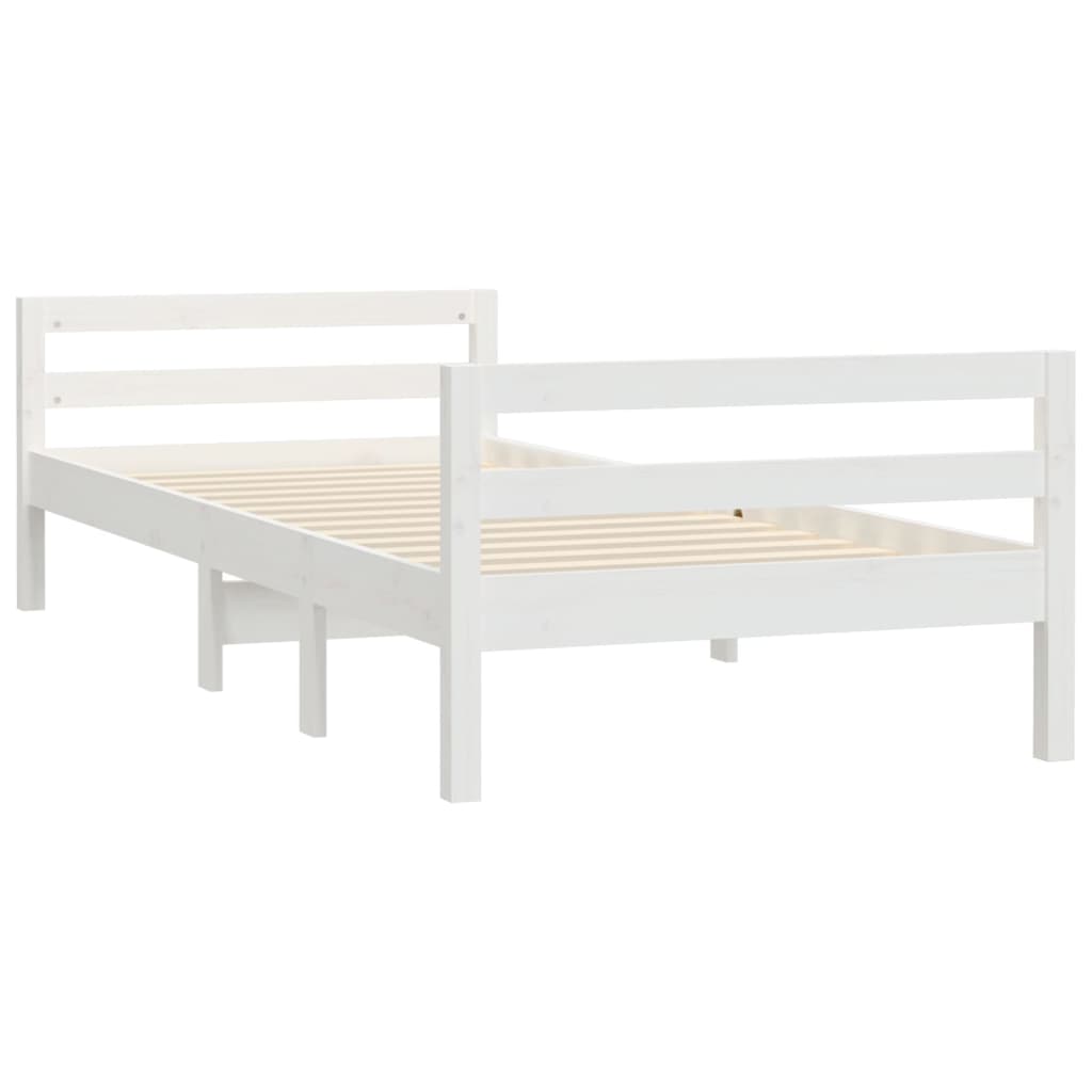 Bed Frame without Mattress White 90x190 cm Solid Wood Pine