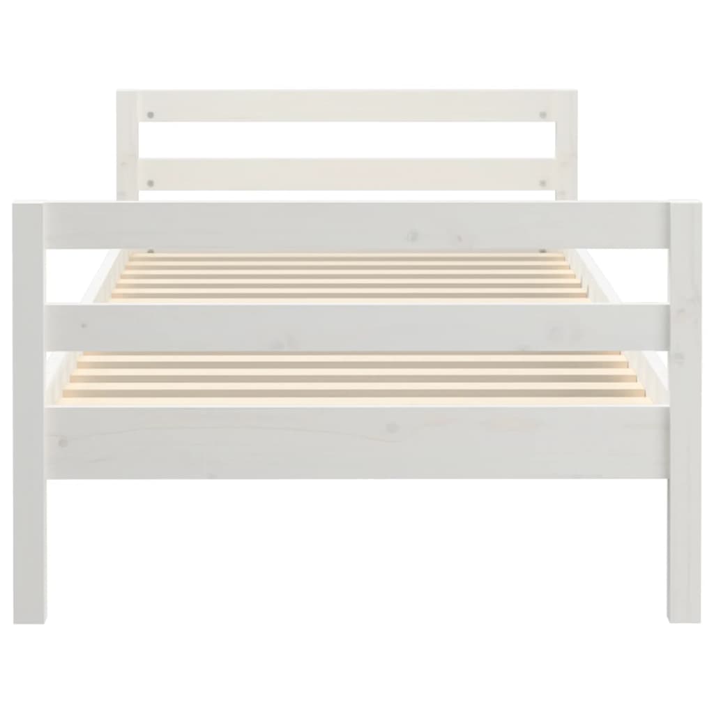 Bed Frame without Mattress White 90x190 cm Solid Wood Pine