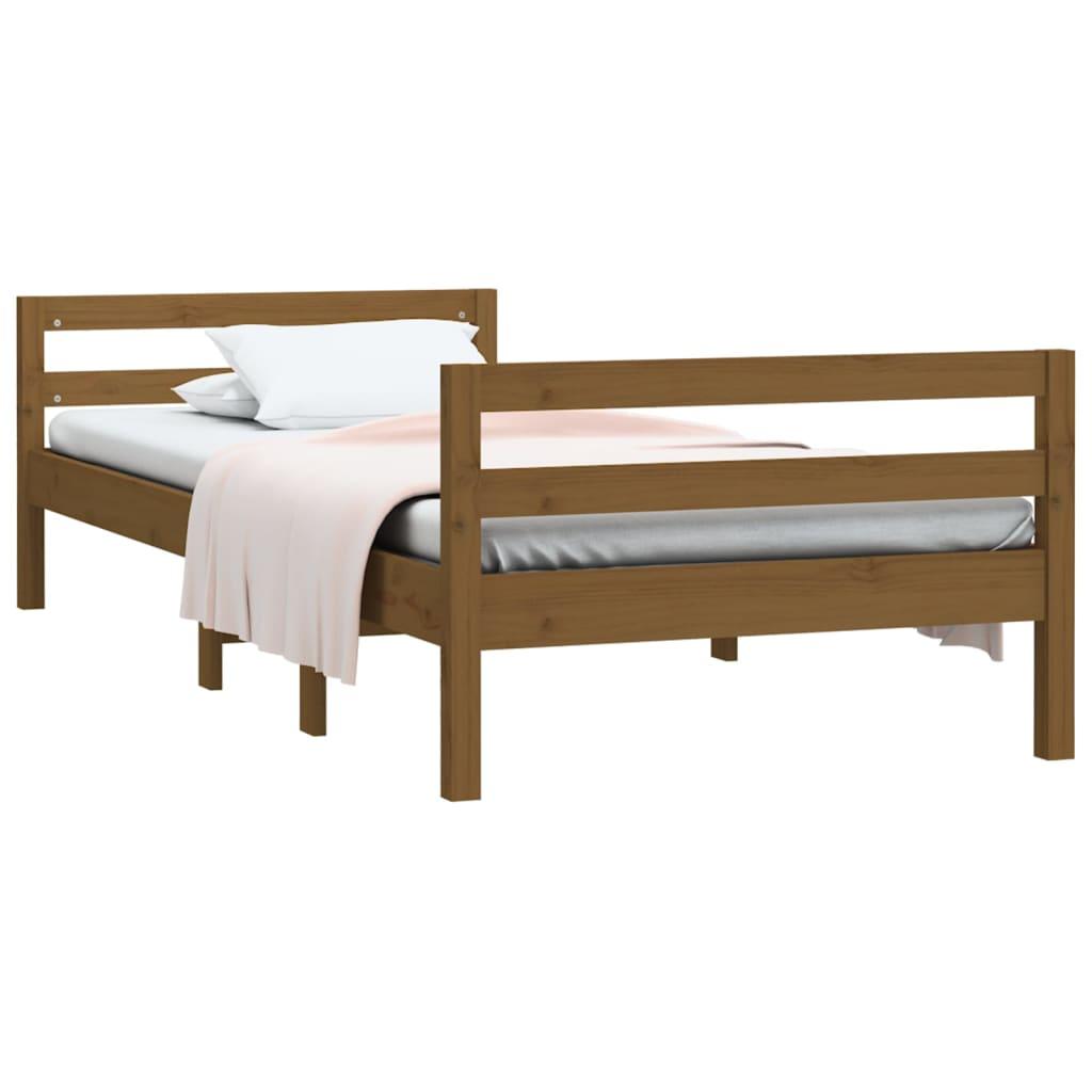 Bed Frame without Mattress Honey Brown 90x190 cm Solid Wood Pine