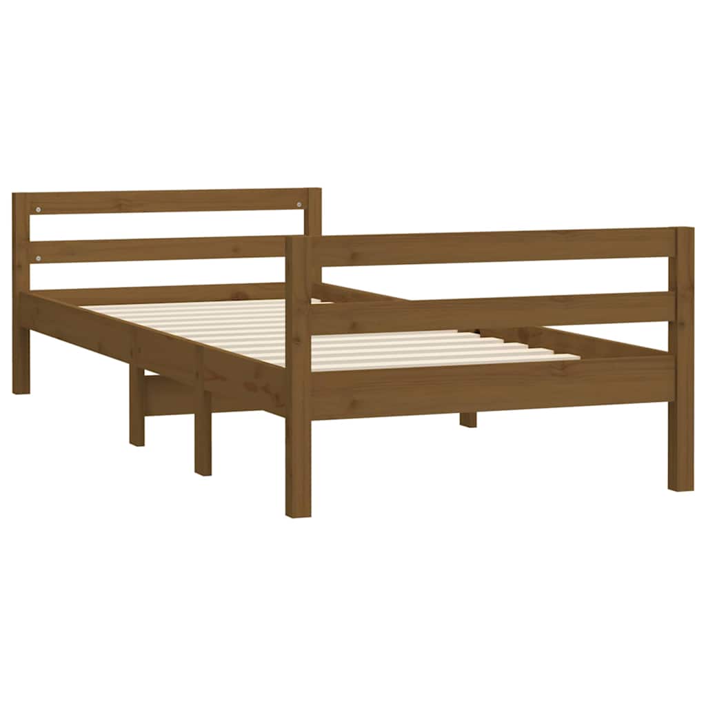 Bed Frame without Mattress Honey Brown 90x190 cm Solid Wood Pine