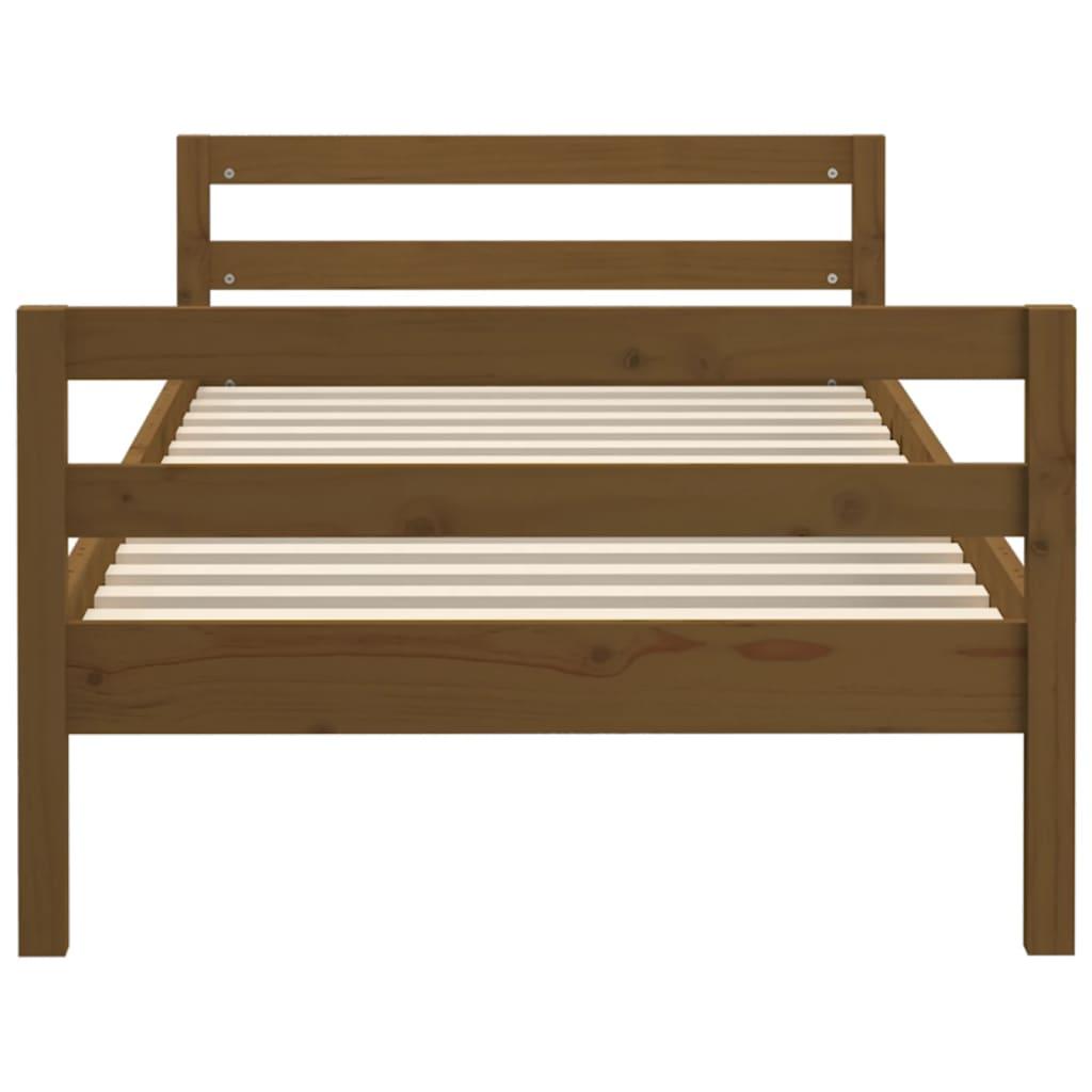 Bed Frame without Mattress Honey Brown 90x190 cm Solid Wood Pine