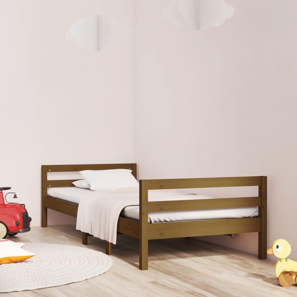 Bed Frame without Mattress Honey Brown 90x190 cm Solid Wood Pine