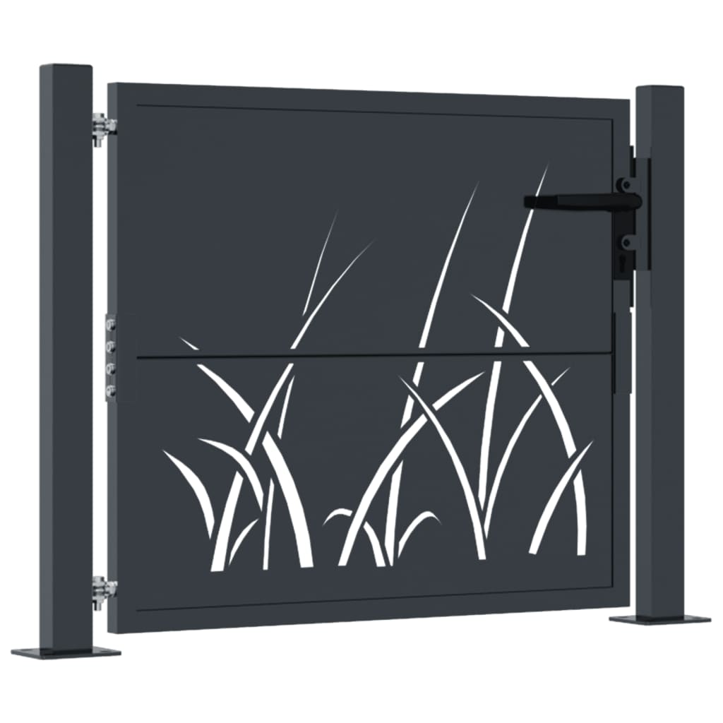 Garden Gate Anthracite 105x80 cm Steel Grass Design