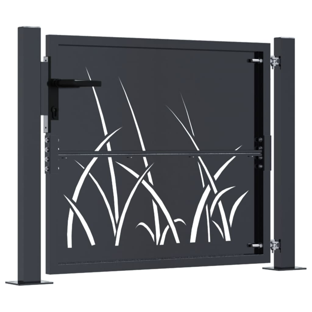 Garden Gate Anthracite 105x80 cm Steel Grass Design