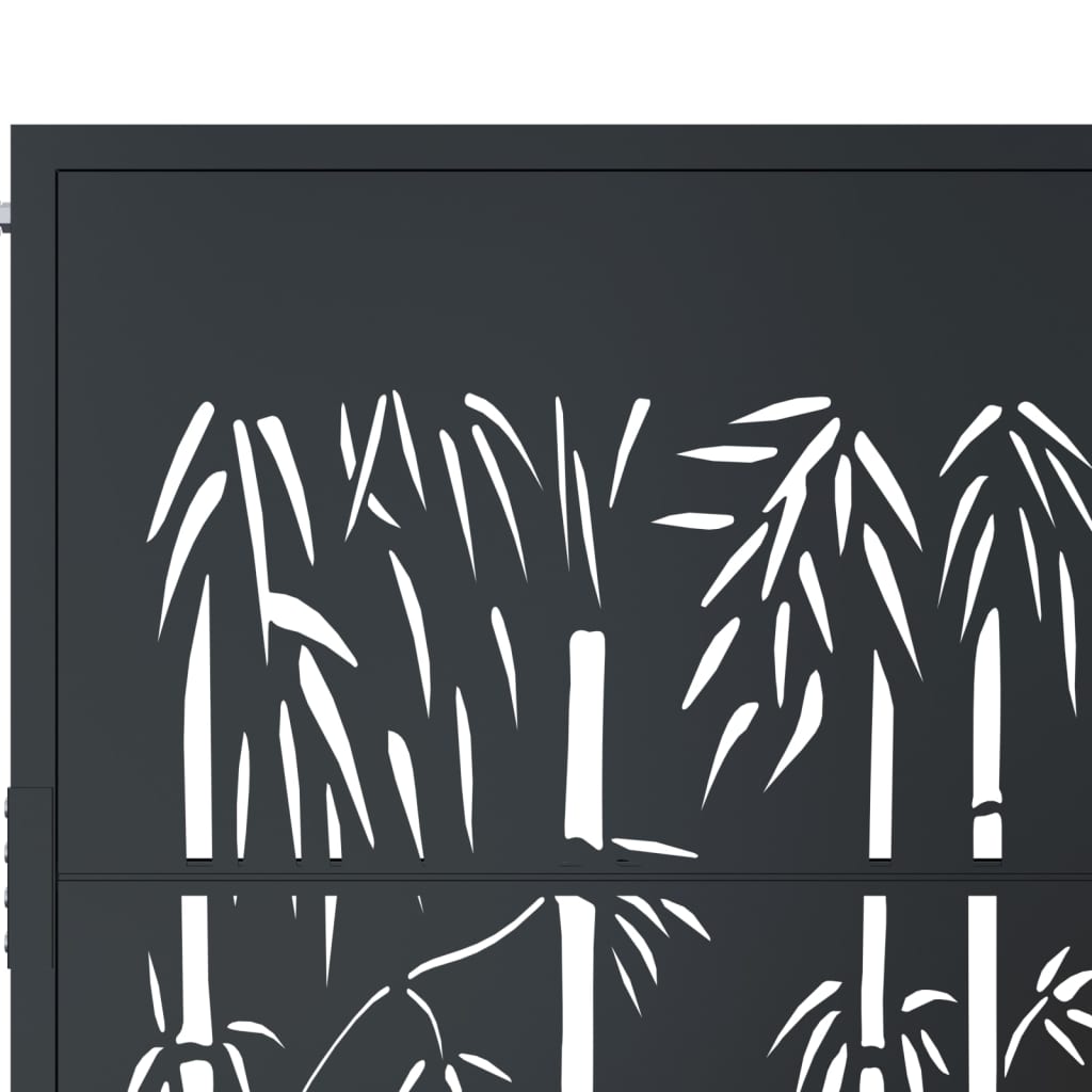 Garden Gate Anthracite 105x155 cm Steel Bamboo Design