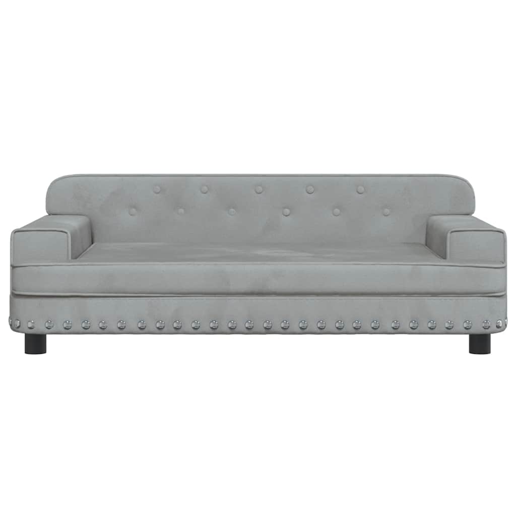Dog Bed Light Grey 90x53x30 cm Velvet