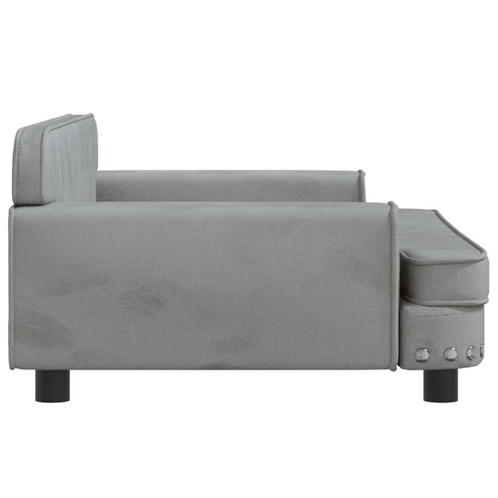 Dog Bed Light Grey 90x53x30 cm Velvet