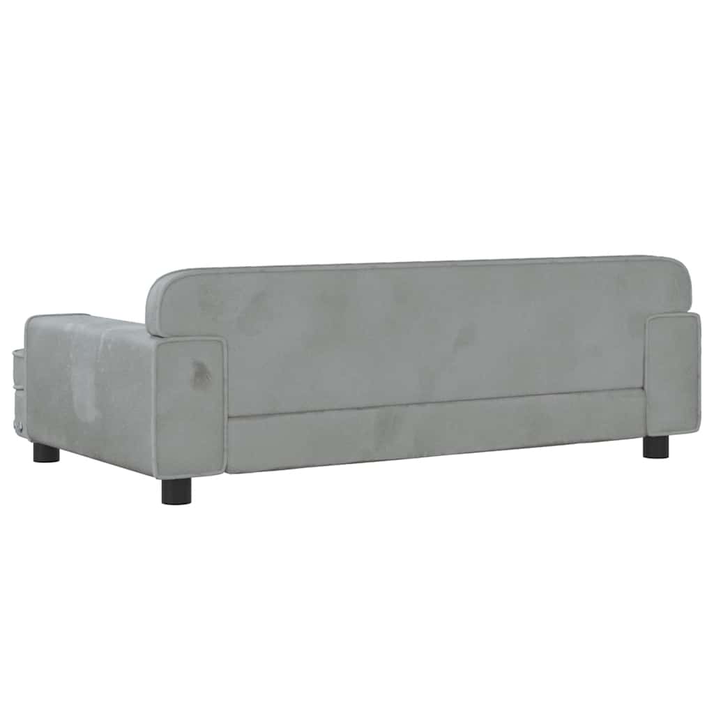 Dog Bed Light Grey 90x53x30 cm Velvet