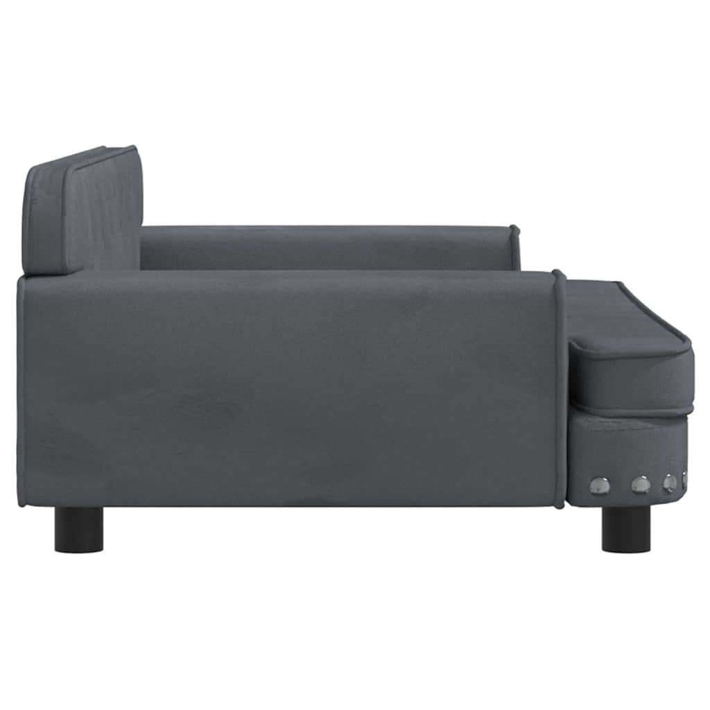 Dog Bed Dark Grey 90x53x30 cm Velvet