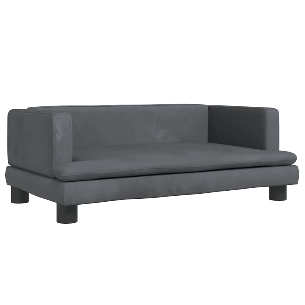 Dog Bed Dark Grey 80x45x30 cm Velvet