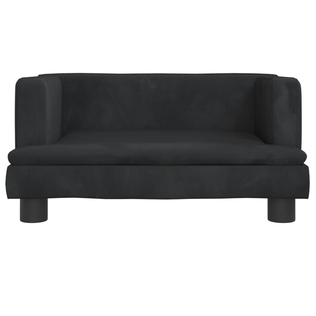 Dog Bed Black 60x40x30 cm Velvet