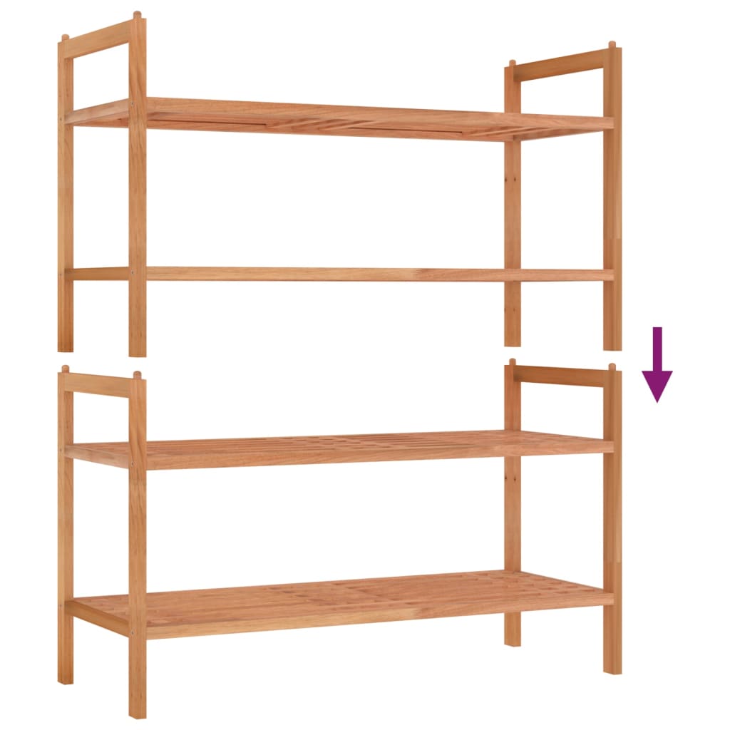 Shoe Racks 2 pcs 69x27x41 cm Solid Wood Walnut