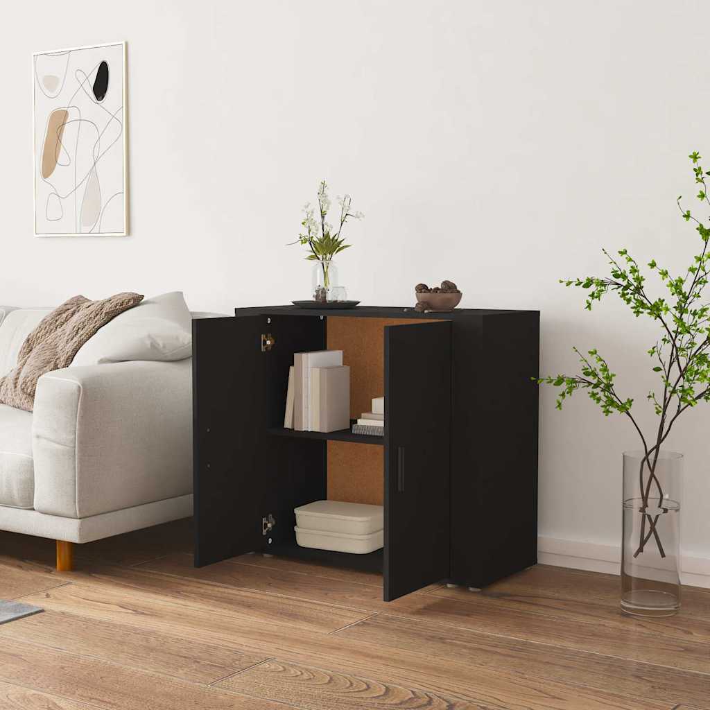 Sideboard Black 80x33x70 cm Engineered Wood