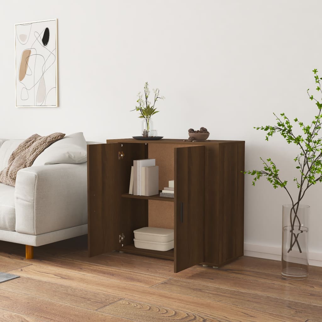 Sideboard Brown Oak 80x33x70 cm Engineered Wood