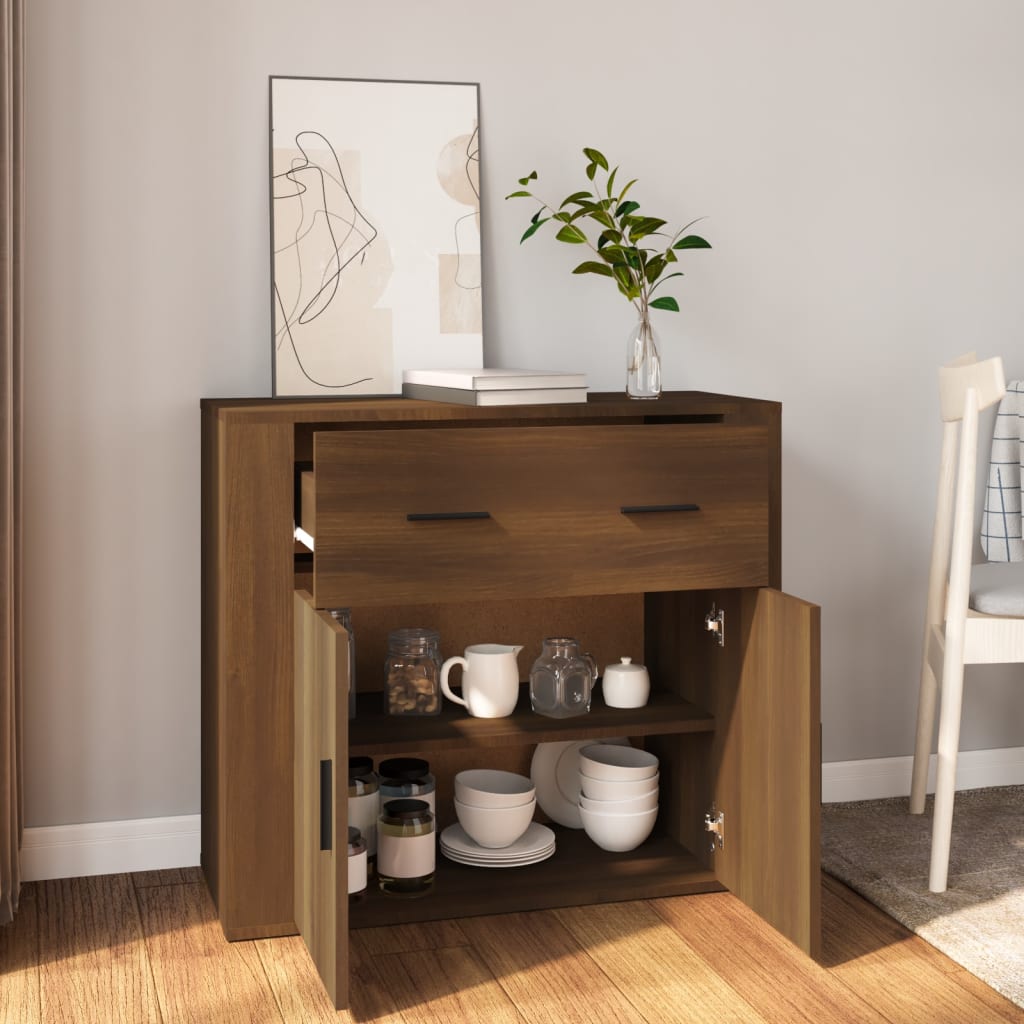 Sideboard Brown Oak 80x33x70 cm Engineered Wood