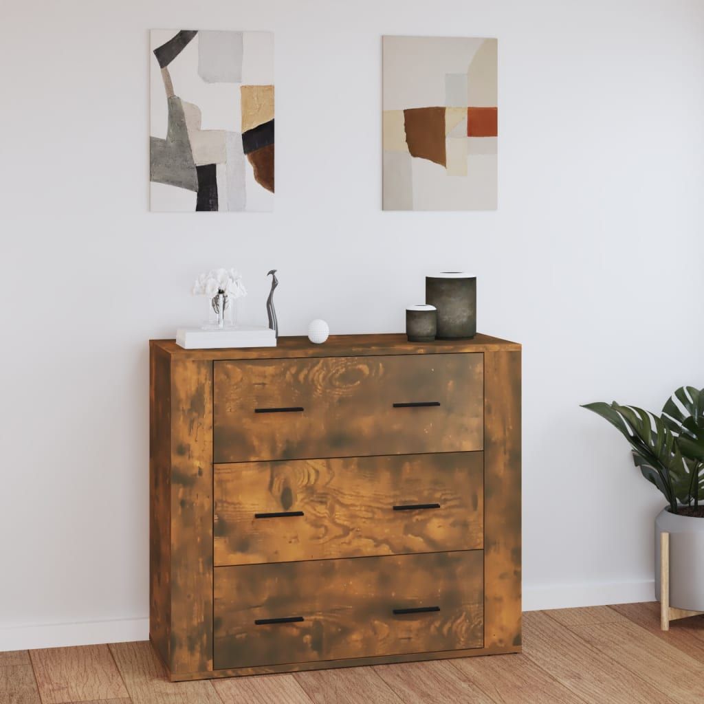 Sideboard Smoked Oak 80x33x70 cm Engineered Wood