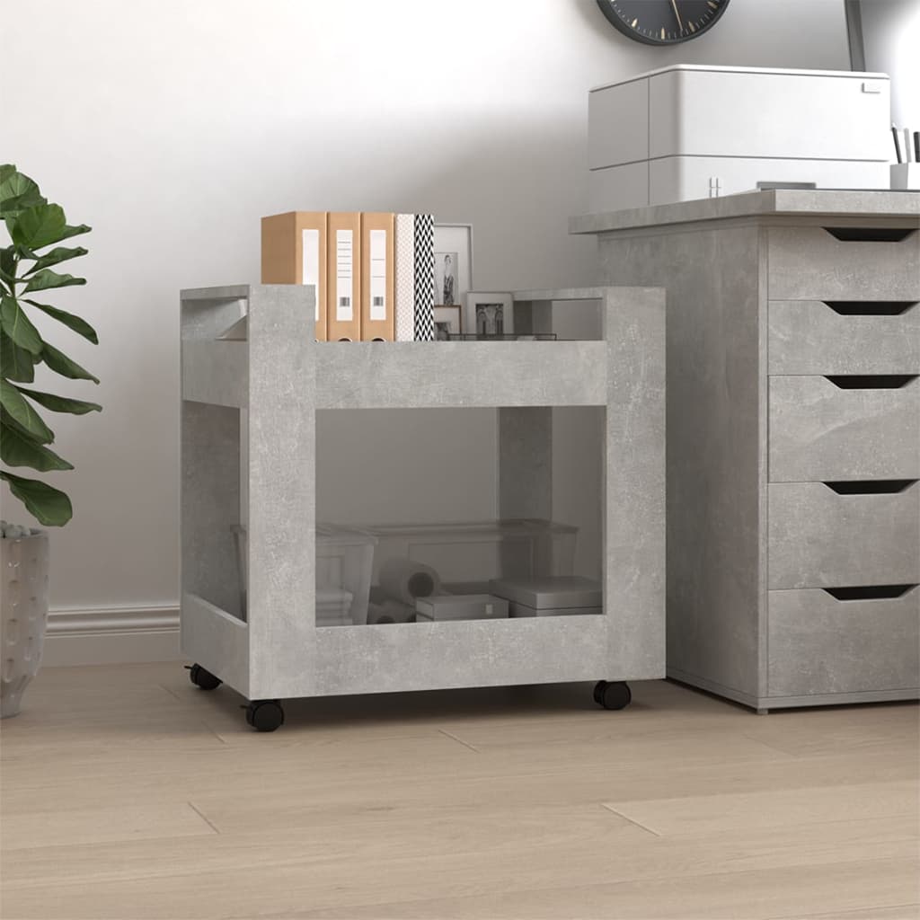 Desk Trolley Concrete Grey 60x45x60 cm Engineered Wood