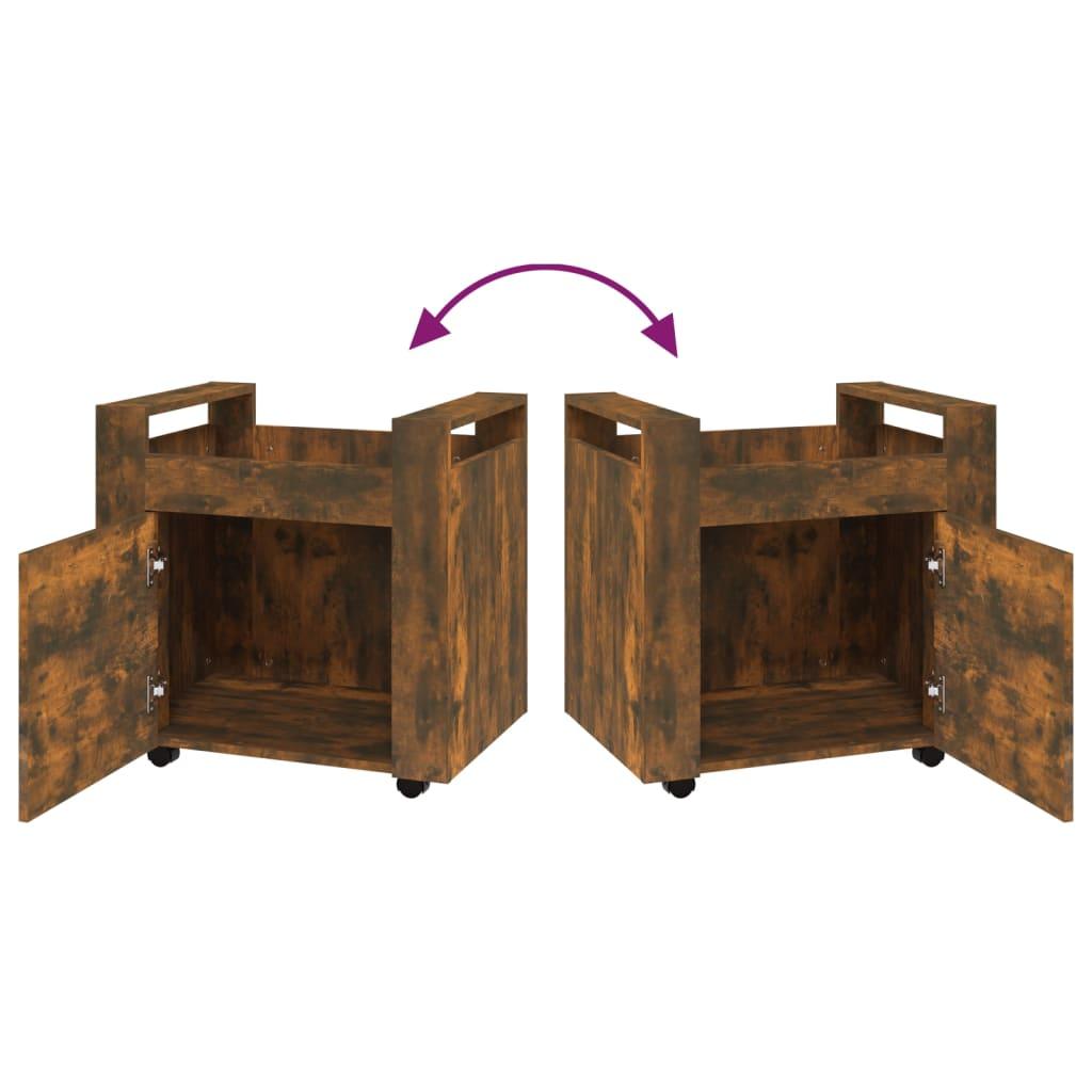 Desk Trolley Smoked Oak 60x45x60 cm Engineered Wood