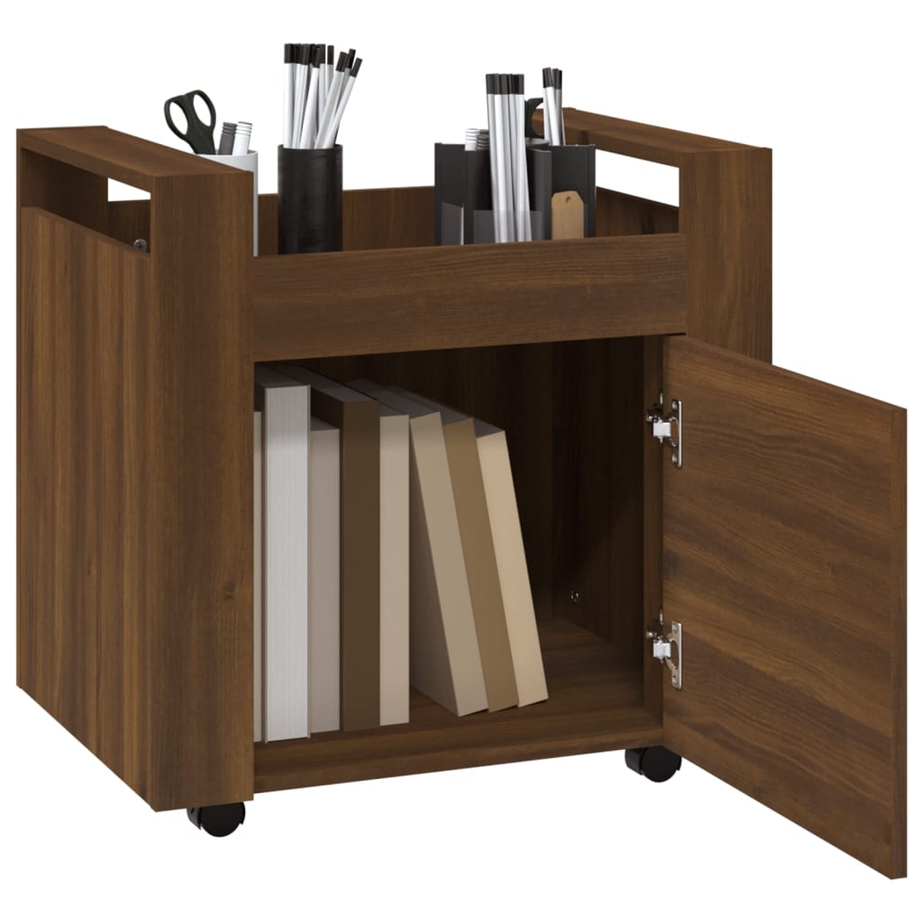 Desk Trolley Brown Oak 60x45x60 cm Engineered Wood