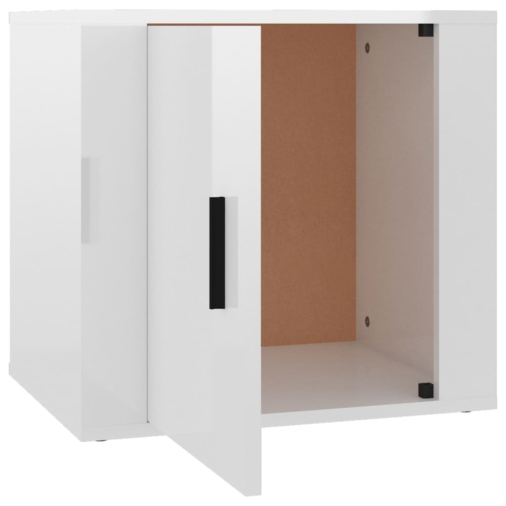 Bedside Cabinets 2 pcs High Gloss White 50x39x47 cm