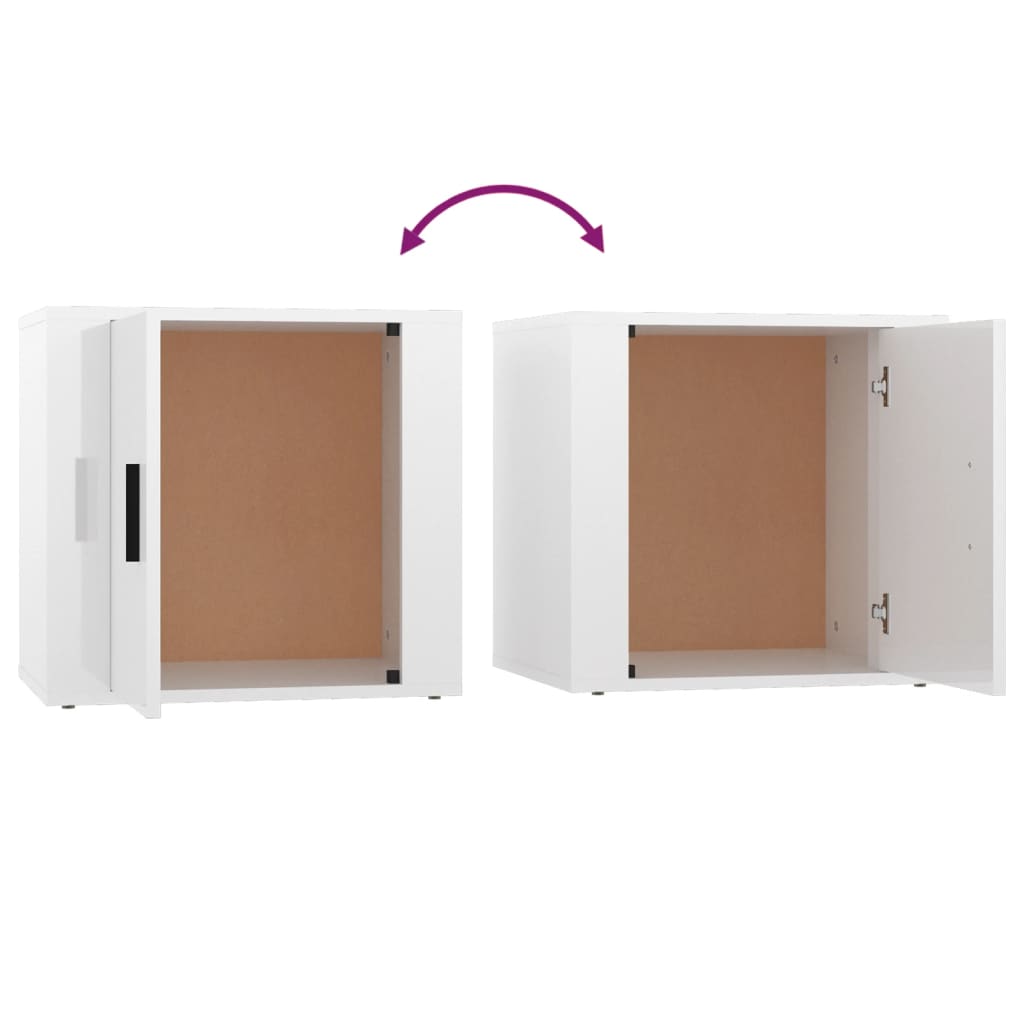 Bedside Cabinets 2 pcs High Gloss White 50x39x47 cm