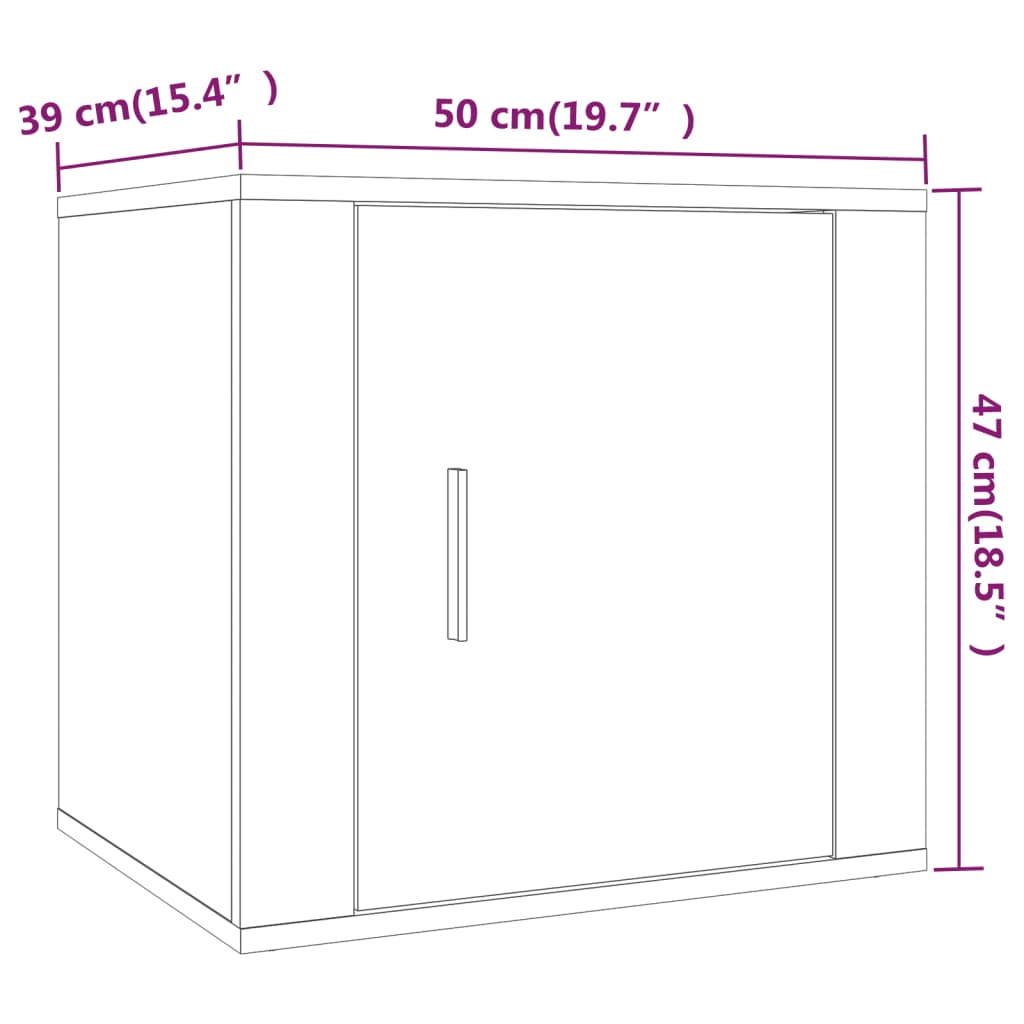 Bedside Cabinets 2 pcs High Gloss White 50x39x47 cm